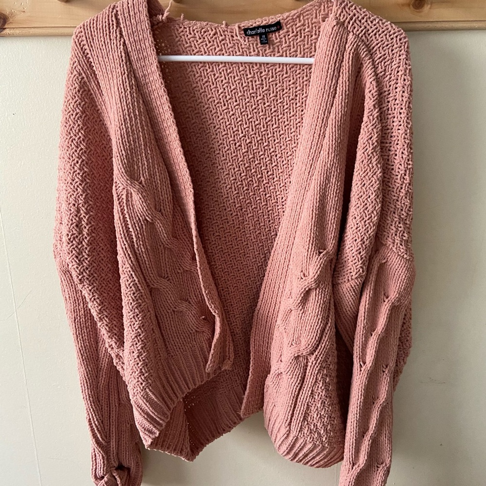 Pink Oversized Cardigan